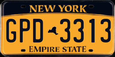 NY license plate GPD3313