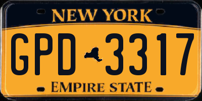 NY license plate GPD3317