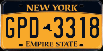 NY license plate GPD3318