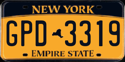 NY license plate GPD3319
