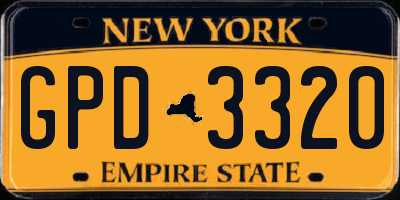 NY license plate GPD3320