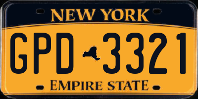NY license plate GPD3321