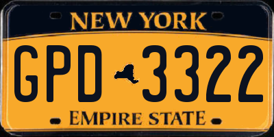 NY license plate GPD3322
