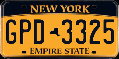 NY license plate GPD3325