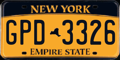 NY license plate GPD3326