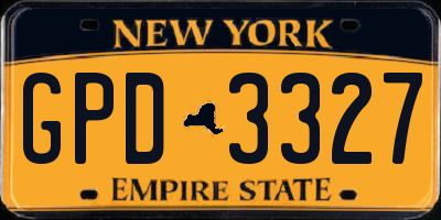 NY license plate GPD3327