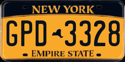 NY license plate GPD3328