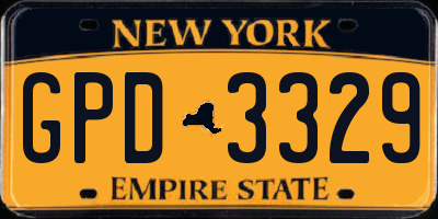 NY license plate GPD3329