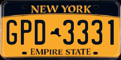 NY license plate GPD3331