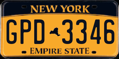 NY license plate GPD3346