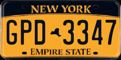 NY license plate GPD3347