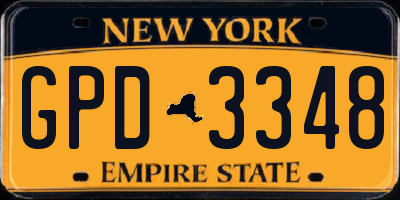NY license plate GPD3348