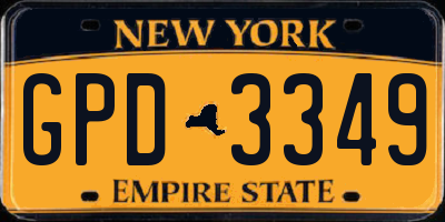 NY license plate GPD3349