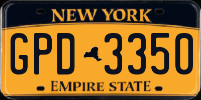 NY license plate GPD3350