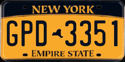 NY license plate GPD3351