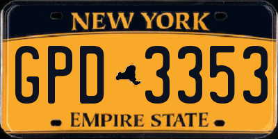 NY license plate GPD3353