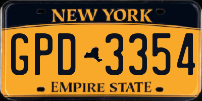 NY license plate GPD3354