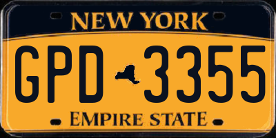 NY license plate GPD3355