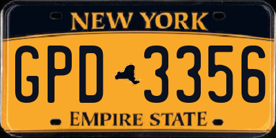 NY license plate GPD3356