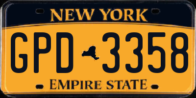 NY license plate GPD3358