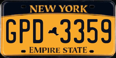 NY license plate GPD3359