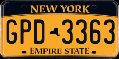 NY license plate GPD3363