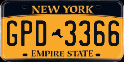 NY license plate GPD3366
