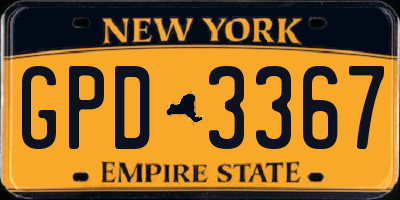 NY license plate GPD3367