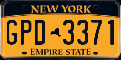 NY license plate GPD3371