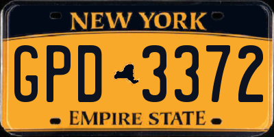 NY license plate GPD3372