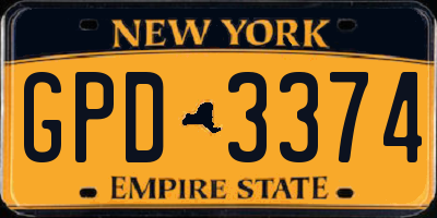 NY license plate GPD3374