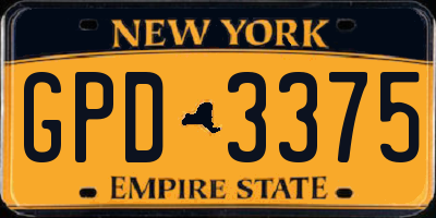 NY license plate GPD3375