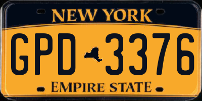 NY license plate GPD3376