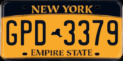 NY license plate GPD3379
