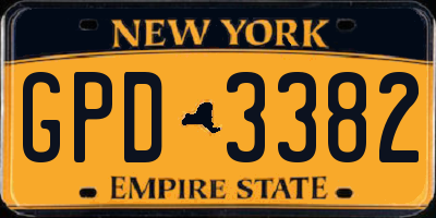 NY license plate GPD3382