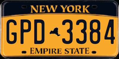 NY license plate GPD3384