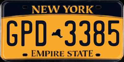 NY license plate GPD3385
