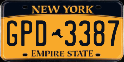 NY license plate GPD3387