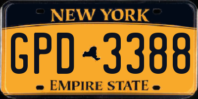 NY license plate GPD3388