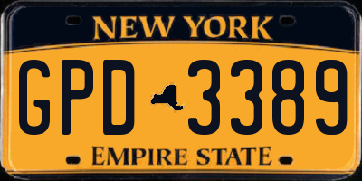 NY license plate GPD3389