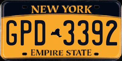 NY license plate GPD3392