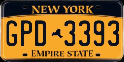 NY license plate GPD3393