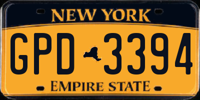 NY license plate GPD3394