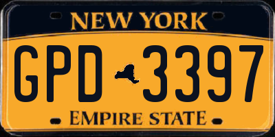 NY license plate GPD3397