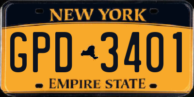 NY license plate GPD3401