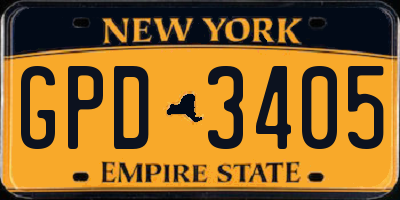 NY license plate GPD3405