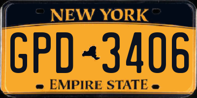 NY license plate GPD3406