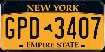 NY license plate GPD3407