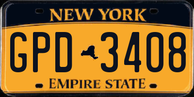 NY license plate GPD3408