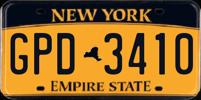 NY license plate GPD3410